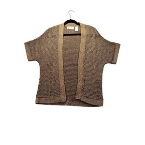 Alfred Dunner Woman's Acrylic metalic brown shrug size Petite Medium